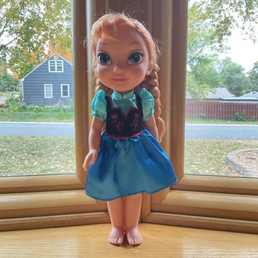 Disney Frozen Anna 13" Princess Doll With Braided Hair & Blue Dress